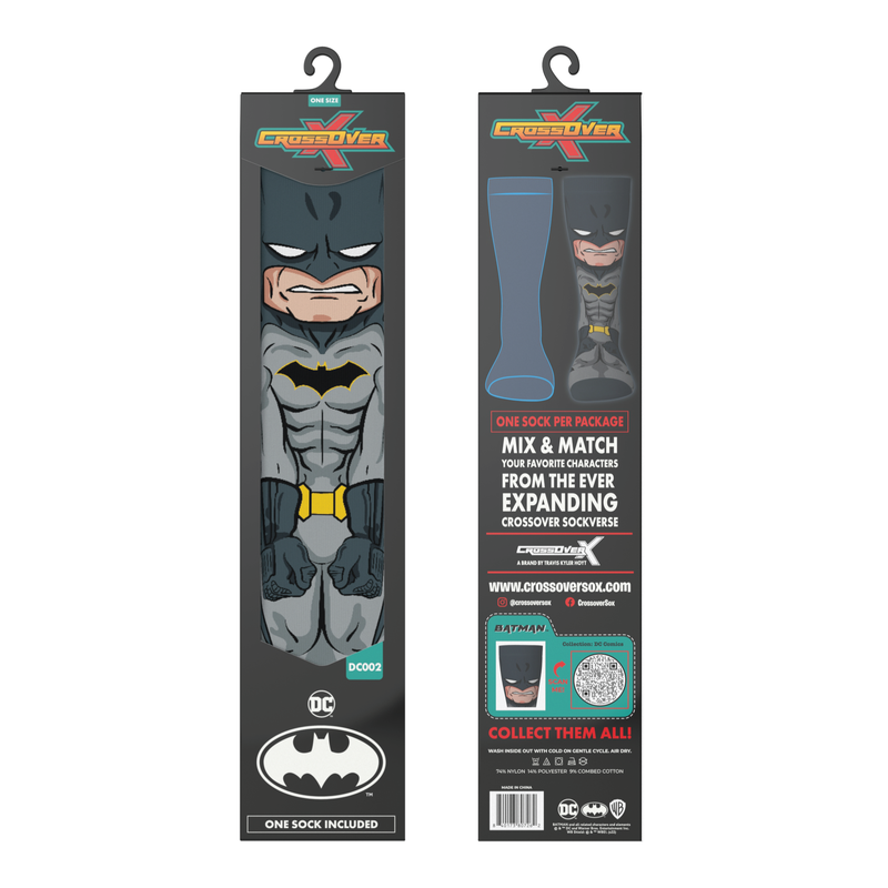 DC Comics Justice League Batman Crossover Collectible Character Socks Sox Packaging