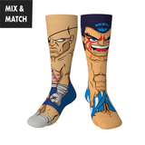 Crossover Street Fighter II Sagat v E. Honda Collectible Character Socks Sox