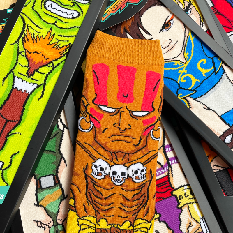 Street Fighter II M. Bison Dhalsim Chun Li Crossover Collectible Character Socks Sox