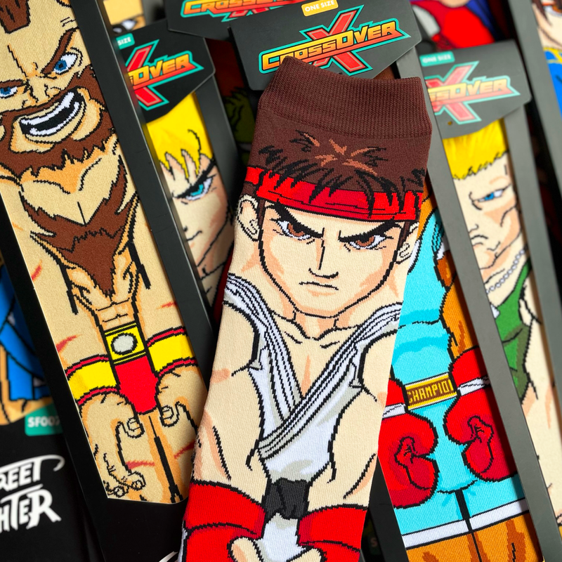 Street Fighter II  Zangief Ryul Balrog Guile Crossover Collectible Character Socks Sox