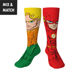 Crossover DC Comics Justice League Aquaman v Flash Animated Series DCEU Snyderverse Crossover Collectible Character Socks Sox