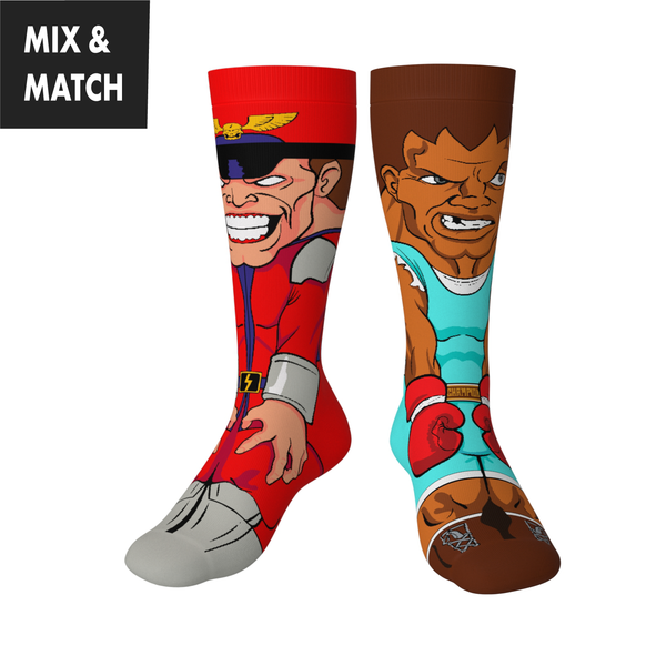 Crossover Street Fighter II M. Bison v Balrog Collectible Character Socks Sox