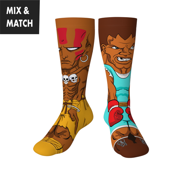 Crossover Street Fighter II Dhalsim v Balrog Collectible Character Socks Sox