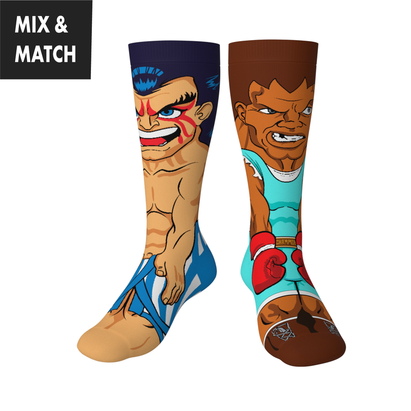 Crossover Street Fighter II E. Honda v Balrog Collectible Character Socks Sox