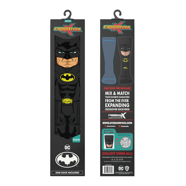 Crossover DC Comics Justice League Keaton Batman (Returns) Animated Series DCEU Snyderverse Crossover Collectible Character Socks Sox Packaging