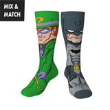 DC Comics Justice League Batman v Riddler Animated Series Crossover Collectible Character Socks Sox