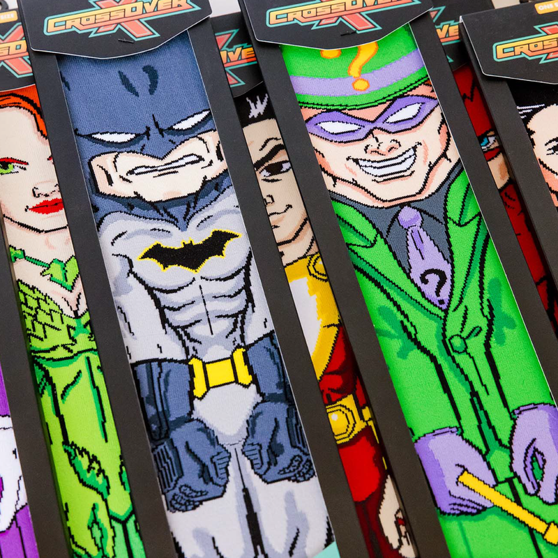 DC Comics Justice League Batman Riddler Poison Ivy Shazam Flash Animated Series Crossover Collectible Character Socks Sox