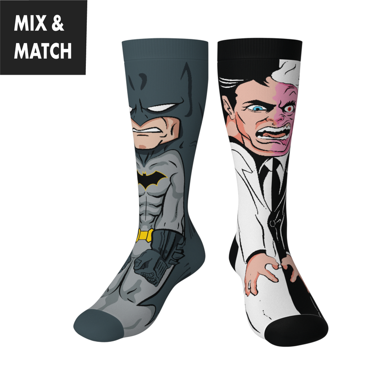 Crossover DC Comics Justice League Batman v Two-Face Animated Series DCEU Snyderverse Crossover Collectible Character Socks Sox