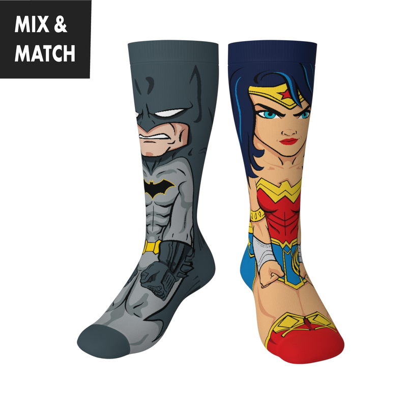 Crossover DC Comics Justice League Batman v Wonder Woman Animated Series DCEU Snyderverse Crossover Collectible Character Socks Sox