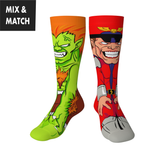 Crossover Street Fighter II Blanka v M Bison Collectible Character Socks Sox