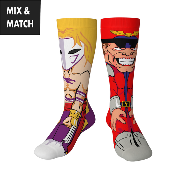 Crossover Street Fighter II Vega M. Bison Collectible Character Socks Sox