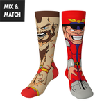 Crossover Street Fighter II Zangief v M. Bison Collectible Character Socks Sox