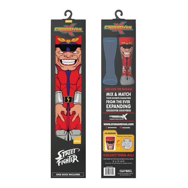 Crossover Street Fighter II M. Bison Crossover Collectible Character Socks Sox Packaging