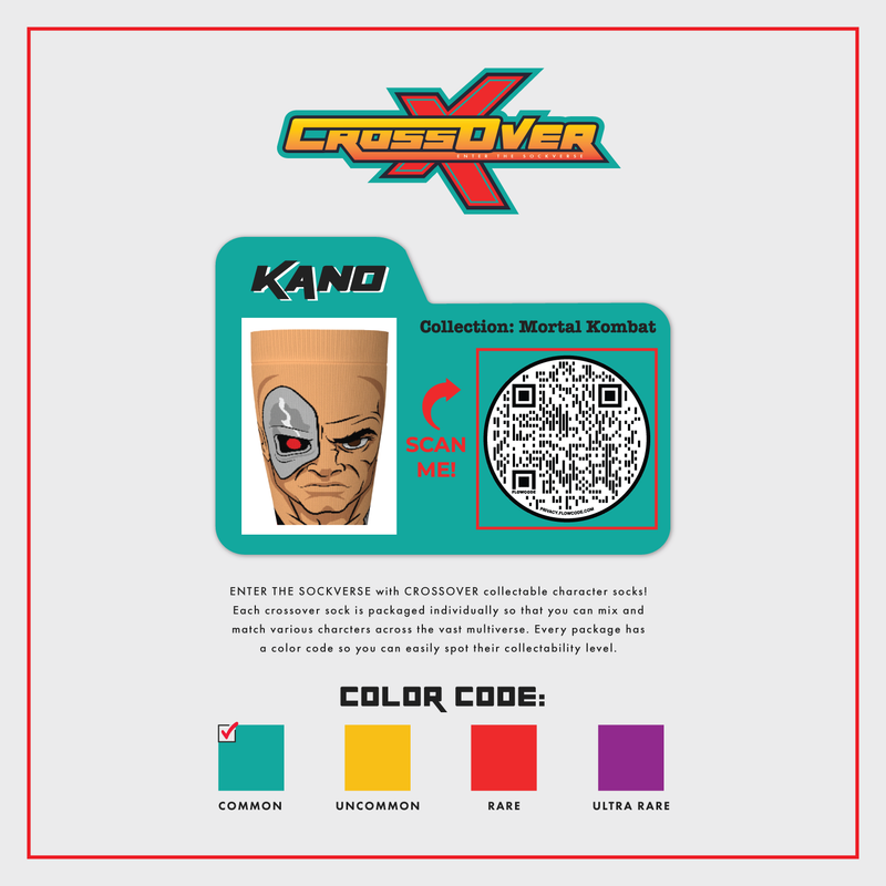Crossover Socks Sox Mortal Kobat Kano Character Card