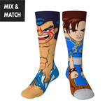 Crossover Street Fighter II E.Honda v Chun Li Collectible Character Socks Sox