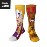 Crossover Street Fighter II Vega v Dhalsim  Collectible Character Socks Sox