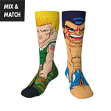 Crossover Street Fighter II Guile v E. Honda  Collectible Character Socks Sox