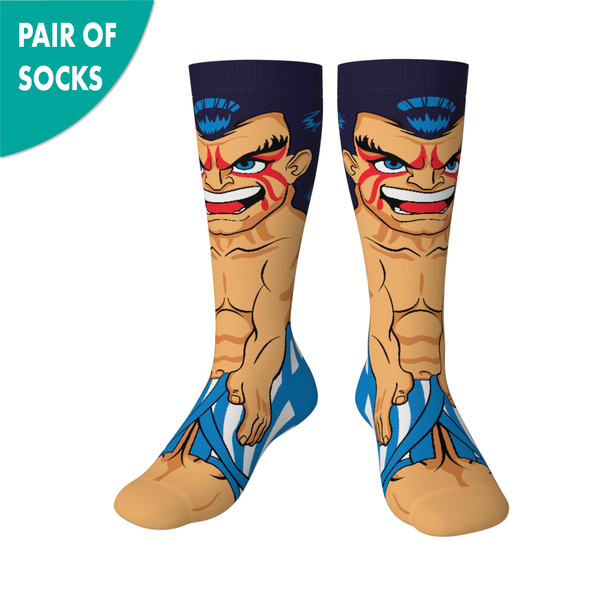 Crossover Street Fighter II E. Honda Collectible Character Socks Sox