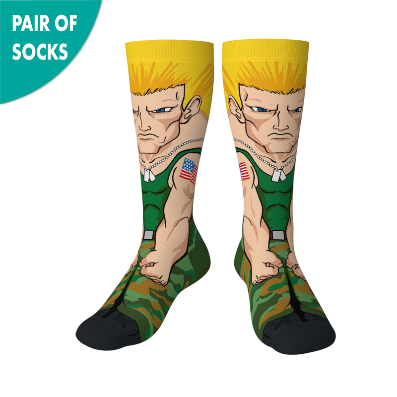 Crossover Street Fighter II Guile Collectible Character Socks Sox