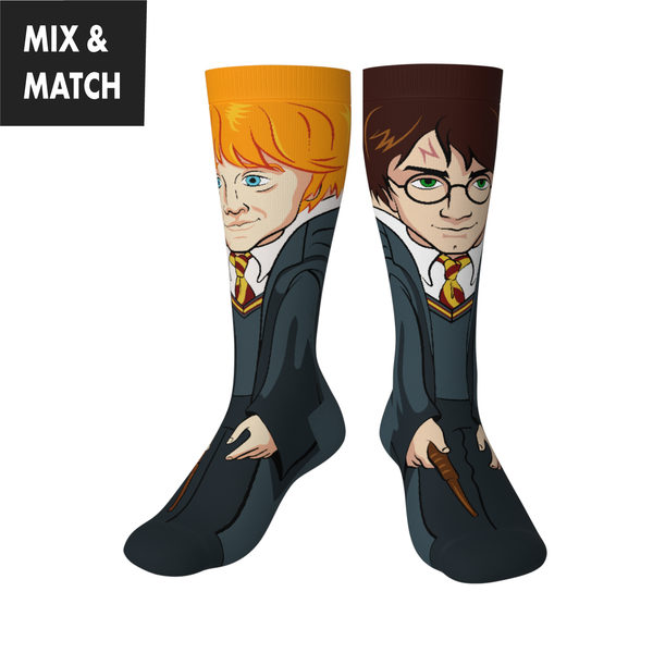 Crossover Harry Potter Wizarding World Ron Weasley & Harry Potter Collectible Character Socks Sox
