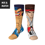 Crossover Street Fighter II E. Honda v Ryu Collectible Character Socks Sox