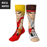 Crossover Street Fighter II Ken v Ryu Collectible Character Socks Sox
