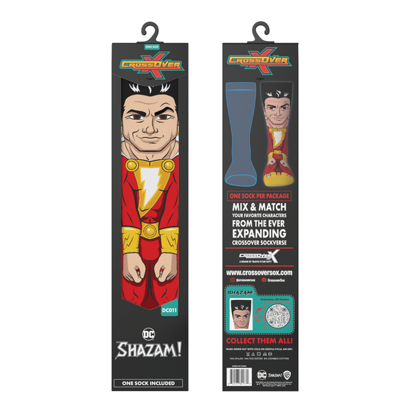 Crossover DC Comics Justice League Shazam Animated Series DCEU Snyderverse Crossover Collectible Character Socks Sox Packaging