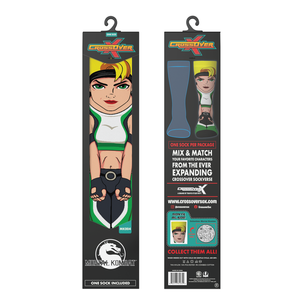 Crossover Mortal Kombat Retro Arcade Game Sonya Blade Crossover Collectible Character Socks Sox Packaging