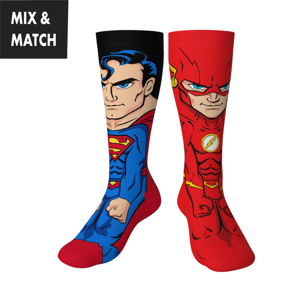 Crossover DC Comics Justice League Spiderman v Flash Animated Series DCEU Snyderverse Crossover Collectible Character Socks Sox