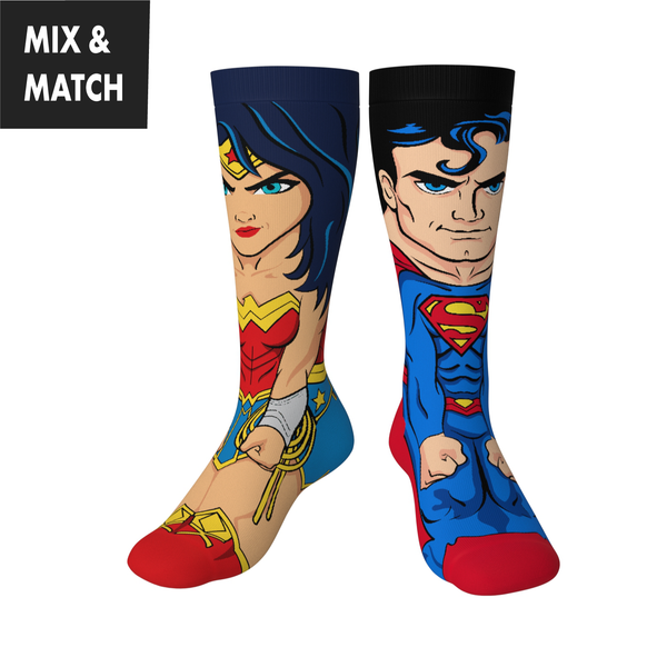 Crossover DC Comics Justice League Wonder Woman v Superman Animated Series DCEU Snyderverse Crossover Collectible Character Socks Sox