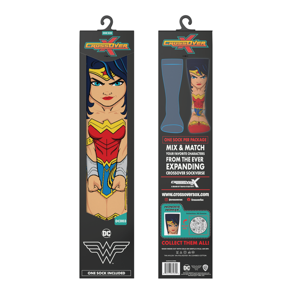 DC Comics Justice League Wonder Woman Animated Series Crossover Collectible Character Socks Sox Packaging
