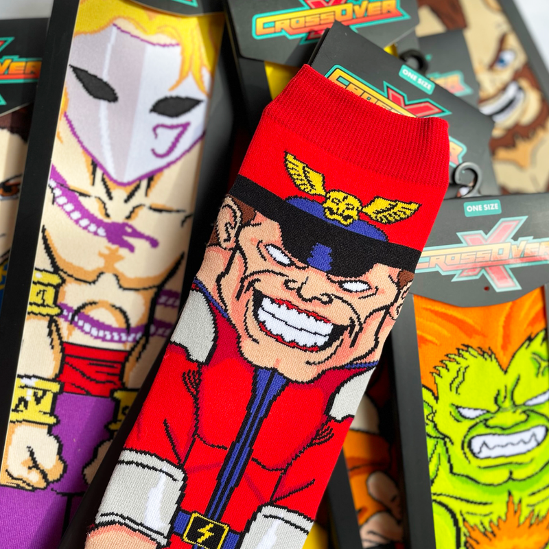 Street Fighter II Vega M. Bison Blanka Crossover Collectible Character Socks Sox