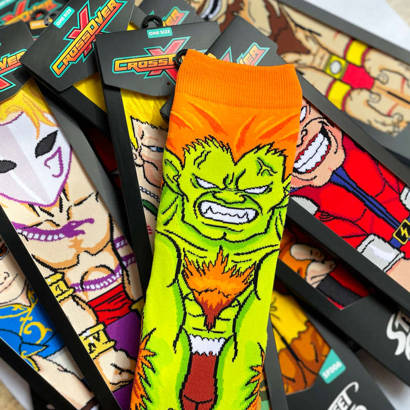 Street Fighter II Vega Blanka M. Bison Crossover Collectible Character Socks Sox