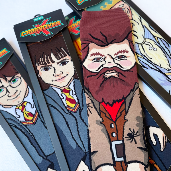 Crossover Harry Potter Wizarding World Harry Potter Hermione Granger Hagrid Dumbledore Crossover Collectible Character Socks Sox