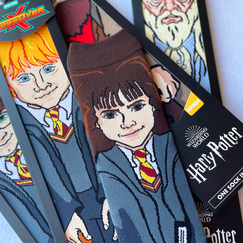 Crossover Harry Potter Wizarding World Harry Potter Ron Weasley Hermione Granger Hagrid Dumbledore Crossover Collectible Character Socks Sox