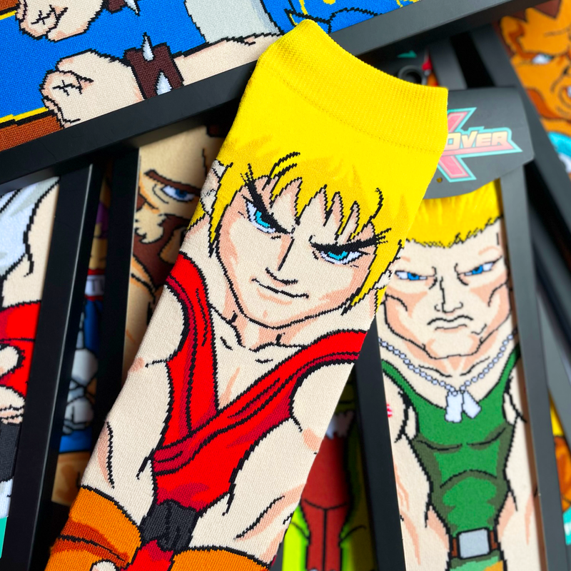 Street Fighter II Ken Guile Crossover Collectible Character Socks Sox