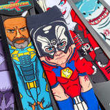 DC Comics James Gunn The Suicide Squad Bloodsport Peacemaker Harley Quinn King Shark Crossover Collectible Character Socks Sox
