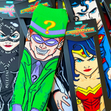 DC Comics Justice League Catwoman Riddler Superman Wonder Woman Animated Series Crossover Collectible Character Socks Sox