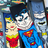 DC Comics Justice League Superman Batman Wonder Woman Animated Series Crossover Collectible Character Socks Sox